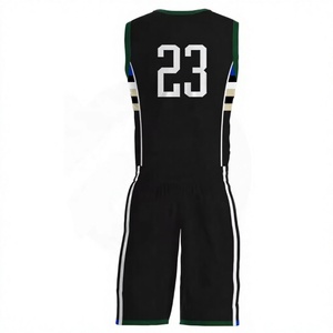 Conjunto de Camiseta de Baloncesto Corta sin Mangas con Cuello en V Negra, Transpirable, que Absorbe la Humedad, con Estampado Sublimado, Unisex, Corte Regular, para Todas las Temporadas - Product Image 2