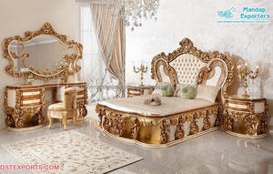 เฟอร์นิเจอร์ห้องนอนไม้สักดีไซน์ทันสมัยจาก DST EXPORTS เตียงสไตล์โบราณพร้อมโต๊ะข้างเตียง ปรับแต่งขนาดและสีได้ ทนทาน - Product Image 3