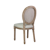WS 9652 Chaise en bois massif avec dossier en rotin et tabouret de bar Oka pour le salon Cane Back Wicker