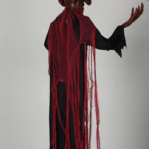 Parlayan gözler ile kırmızı boğa asılı hayalet çığlık korkmuş ses yaşam boyutu Animatronics korku animasyonlu cadılar bayramı dekor - Product Image 4