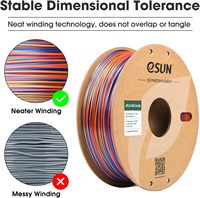 Pour ESUN 1KG 1.75mm dégradé dynamique multicolore brillant soie PLA Filament rouge or bleu changement de couleur pour imprimante 3D tiges en plastique