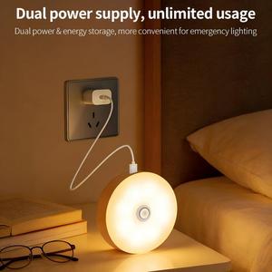 Nouvelle innovation 2026 : Lumière LED rotative à détecteur de mouvement pour armoire, ronde, rechargeable 5V, veilleuse à induction - Product Image 2