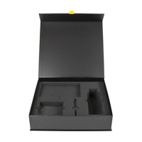 Crown Win Emballage écologique recyclable en carton rigide noir magnétique pour crème pour les yeux, avec gaufrage, pour les petites entreprises e-commerce