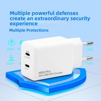 Nouveau chargeur mini 45W à charge rapide en nitrure de gallium, double USB-C PD, haut de gamme, norme européenne, pour ordinateur portable et téléphone