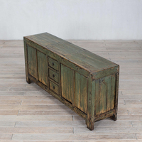 Console rétro en bois massif faite à la main, meuble de rangement avec grande capacité pour la maison