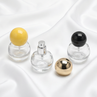 Flacon pulvérisateur de parfum rond en verre avec bouchon à clipser, flacon en verre pour emballage cosmétique de 15 ml, peut être livré avec une boîte d'emballage