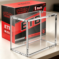 Boîte de présentation en acrylique résistante aux UV à 99 % avec couvercle magnétique pour cartes