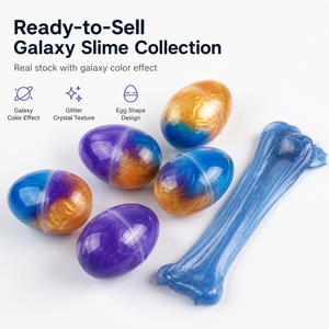 Venta al por Mayor de Slime Fluffy Galaxy, Huevo de Pascua Colorido, Juguete Sensorial Antiestrés, Set Personalizado OEM ODM, Directo de Fábrica, para Niños - Product Image 1