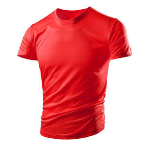 เสื้อยืดโพลีเอสเตอร์ 100% สีขาว สำหรับออกกำลังกาย วิ่ง แห้งเร็ว แบบดรายฟิต สำหรับผู้ชาย รับผลิตเสื้อยืดแบบ OEM พิมพ์ลายตามสั่ง ขายส่ง - Product Image 4