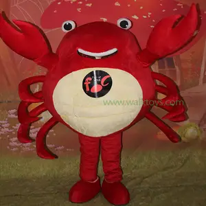 快乐岛流行成人螃蟹服装派对逼真海洋动物服装角色扮演定制吉祥物服装
