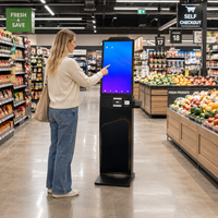 Kiosque de paiement en libre-service pour supermarché de 27 pouces avec lecteur de code-barres et imprimante de reçus
