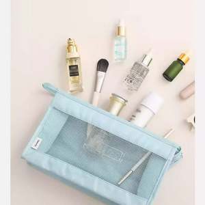 Bolsa de Cosméticos de Viaje de Gran Capacidad, Bolsa de Cosméticos de Malla de Poliéster Personalizada, Bolsa de Maquillaje Portátil Reutilizable y Moderna - Product Image 3