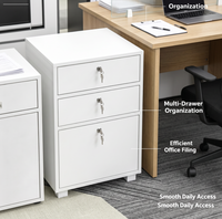 Armoire basse en acier avec 2 tiroirs et 1 porte pour bureau, chambre, école, compartiments de rangement verrouillables et ignifuges pour documents et dossiers