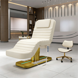 Luxury Modern White Gold Salon Furniture 3 Motor Electric Facial Beauty Massage Bed Table Chair Facial Spa Lash Bed - Product Image 1