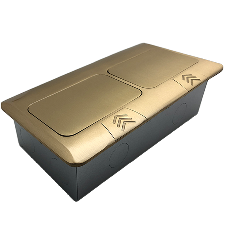 Factory Sale Double 13A and Thele Socket Pop up Electrical Outlet With Cover Box Customizable Floor Sockets Pop-Up Floor Box