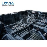 LOVIA En gros Tendance Baignoire Balnéo Autoportante Économe en Énergie Jacuzzi Spa Extérieur Noir Hydrothérapie