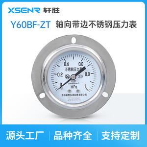 Suzhou Xuansheng YBF-60ZT 1Mpa Axial Stainless Steel Pressure <b>Gauge</b> Panel Type <b>Thread</b> Connection - Product Image 5
