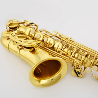 JYAS-E100 Mib Alto Saxophone Étudiant Modèle Or Laque Finition Corps En Laiton avec Clé Haute F # pour Débutants et Groupes Scolaires