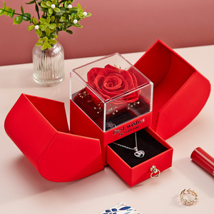 Apple Creative Rose Coffret Cadeau Collier Bague Parfum pour Amis Saint Valentin Noël Anniversaire Coffret Cadeau - Product Image 1