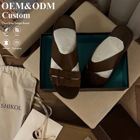 Sandales pour hommes SHIKOL en cuir véritable, style Dubaï, pour le Moyen-Orient et le Golfe, tongs et chaussures arabes, vente en gros sur mesure