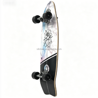 Planche de skateboard de surf sur terre en érable 10x32,5 pouces, 6+1 plis, plateau en fibre de verre, technologie de moulage par gravité, impression personnalisée, roulements en céramique haute précision