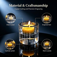 Bougeoir décoratif en cristal, fournitures bouddhistes, porte-bougie en verre de lumière de thé, vente en gros 1 pièce