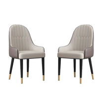 Ensemble moderne de 2 chaises de salle à manger en cuir PU, cadre en métal durable pour la maison, l'appartement, la cuisine, le salon, le bureau, l'hôtel