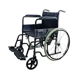 Fauteuil roulant manuel léger JS001 pour l'extérieur et fauteuil roulant léger en acier plaqué de haute qualité