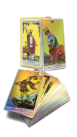 Lady mystery divination jeu de tarot de luxe holographique cartes de tarot couleur imprimées personnalisées en espagnol