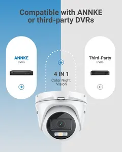 ANNKE NightChroma 1080p HD Security Camera True Full Color Night Vision Outdoor Waterproof CCTV Turret Camera