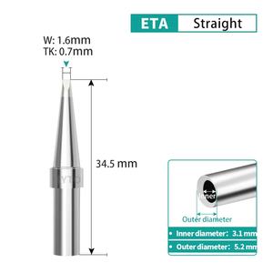 5 pièces/ensemble Pointe de fer à souder en cuivre série <span class=keywords><strong>ET</strong></span> Weller WES50/51 Station de soudage PES51/LR21 ETA ETB ETS ETD ETC ETAA - Product Image 5