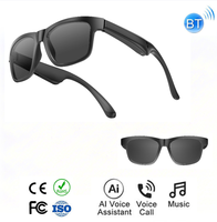 Lunettes Intelligentes Confortables Noires Légères UV400 pour Vente en Gros avec Appel IA, Musique et Chargement Type-C
