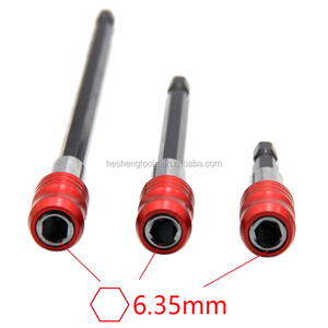 Tiges d'extension de perceuse électrique hexagonales rouges de 60-150mm à dégagement rapide, porte-embout de tournevis autobloquant - Product Image 3