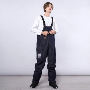2023 hommes femmes Ski bavoir hiver neige pantalon en plein air Snowboard pantalon coupe-vent imperméable respirant combinaisons Ski salopette bavoir - Product Image 4
