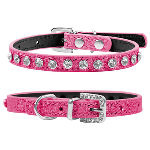 Sparkling Rhinestone Dog & <b>Cat</b> <b>Collar</b> DIY Letter Solid Pattern PU <b>Leather</b> Pet <b>Collar</b> Diamond All Seasons Use Buckle Closure - Product Image 6