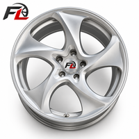 Jantes forgées monobloc 5 branches torsadées argentées, face usinée, 18 19 20 pouces, 5x112 5x120 pour BMW Audi Benz