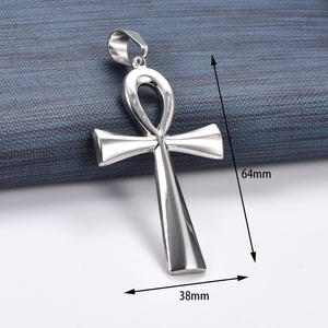 Collier avec pendentif croix chrétienne en acier inoxydable plaqué or, unisexe, vintage, bijoux religieux, cadeau - Product Image 2