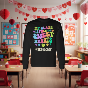 Mon classement est plein de beautés, T-shirt à manches longues pour enseignant 3K, Saint-Valentin - Product Image 3