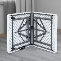 Table de salle à manger rectangulaire blanche en PEHD, robuste et pliable, pour 10 personnes, idéale pour les fêtes de jardin, disponible en 6 et 8 pieds, vente en gros
