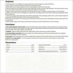 SmartSafe WA613F – Équipement d'alignement de roues 3D sans fil sur le sol avec sécurité intelligente - Product Image 5