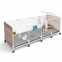 Cage à lapins d'intérieur en fer avec plateau et ventilation pour l'élevage de plusieurs lapins - Vente en gros