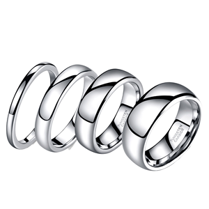 Men's tungsten wedding bands Classic geometric design <b>rings</b> <b>Plain</b> inlay silver <b>rings</b> Silver color wedding <b>rings</b> - Product Image 1