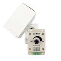 Contrôleur de gradation PWM, interrupteur de gradation, DC12-24V, 8A, 0%-100%, pour lampes LED, rubans lumineux, bandes lumineuses