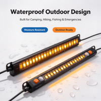 Lampe de camping LED bicolore DC10-16V avec bouton interrupteur intégré, éclairage rigide IP67 pour camping-car, caravane, tente, auvent