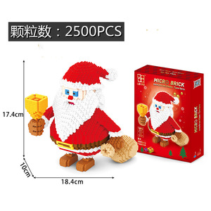 Mô hình quy mô 1:8 đồ chơi thu nhỏ Santa Claus xe trượt tuyết nai sừng tấm hạt nhỏ Khối quà tặng giáng sinh mới cho trẻ em Xây Dựng Bộ - Product Image 5