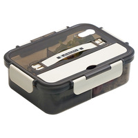 Boîte à lunch portable en plastique séparée, chauffable, étanche, grande capacité, pour utilisation au micro-ondes, boîte bento pour étudiants