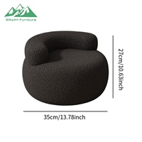 Fauteuil individuel en velours crème nordique, moderne, incurvé, en forme de U, pour salon ou chambre à coucher, pour appartement ou hôtel