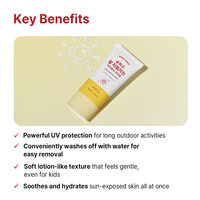 Crème solaire AVCA Easy Wash, extrait de Centella Asiatica, oxyde de zinc, aloe vera, pour bébés et enfants, SPF50, formule douce, visage et corps, utilisation en extérieur
