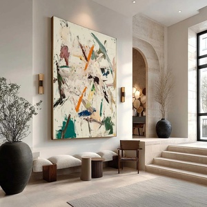 Pintura al Óleo Abstracta Texturizada Frozen Rush, Moderna sobre Lienzo, Pintada a Mano, Arte Texturizado para Pared, Gran Tamaño, Neutro, Enmarcado - Product Image 2