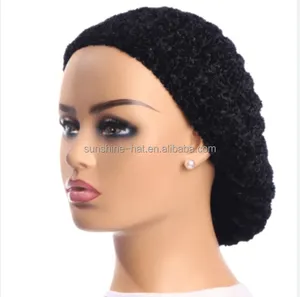 Baret chenille wanita Yahudi baru warna-warni rajutan tradisional wanita ringan bergaris capung benang Snood Beanies